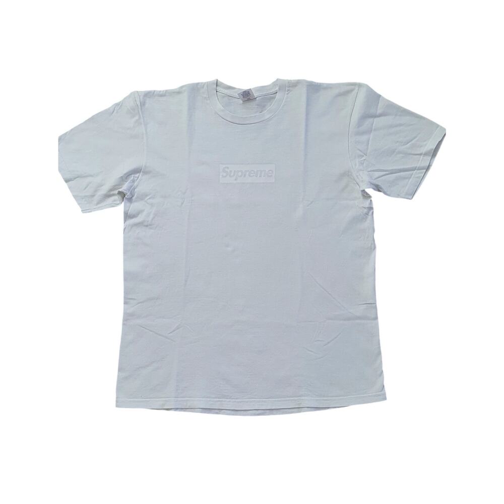Supreme Tonal Box Logo Tee Shirt Mens Large White Casual Minimalist